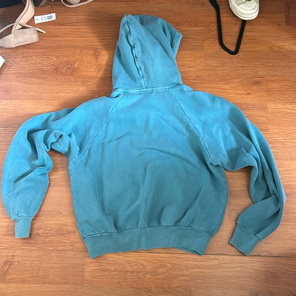 Aritzia Denim Forum The Debbie Hooded Blue Zip Up Sweatshirt - Picture 2 of 3
